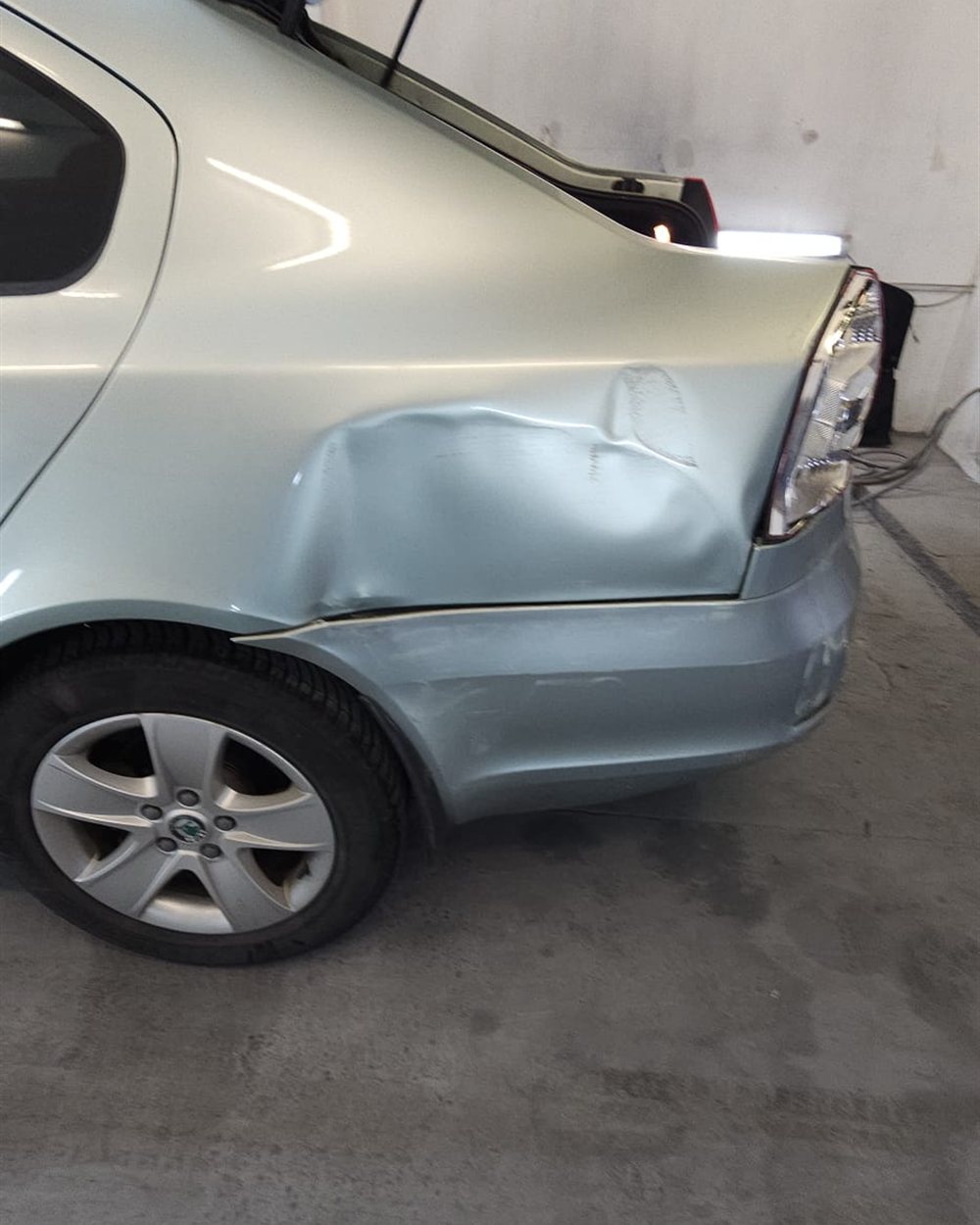 Rear quarter repair underway before filler and paint